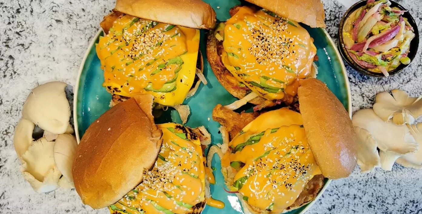 M. GREY OYSTER & ASIAN COLESLAW BURGER