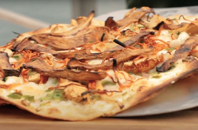 FLAMMKUCHEN WITH M. MUSHROOMS