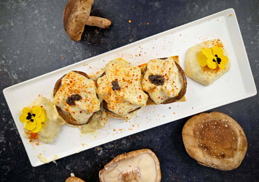 STUFFED SHIITAKE'S W/TRUFFLE MOUSSE